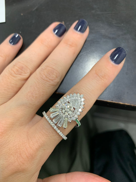 Custom pear shape engagement ring (with a twist)