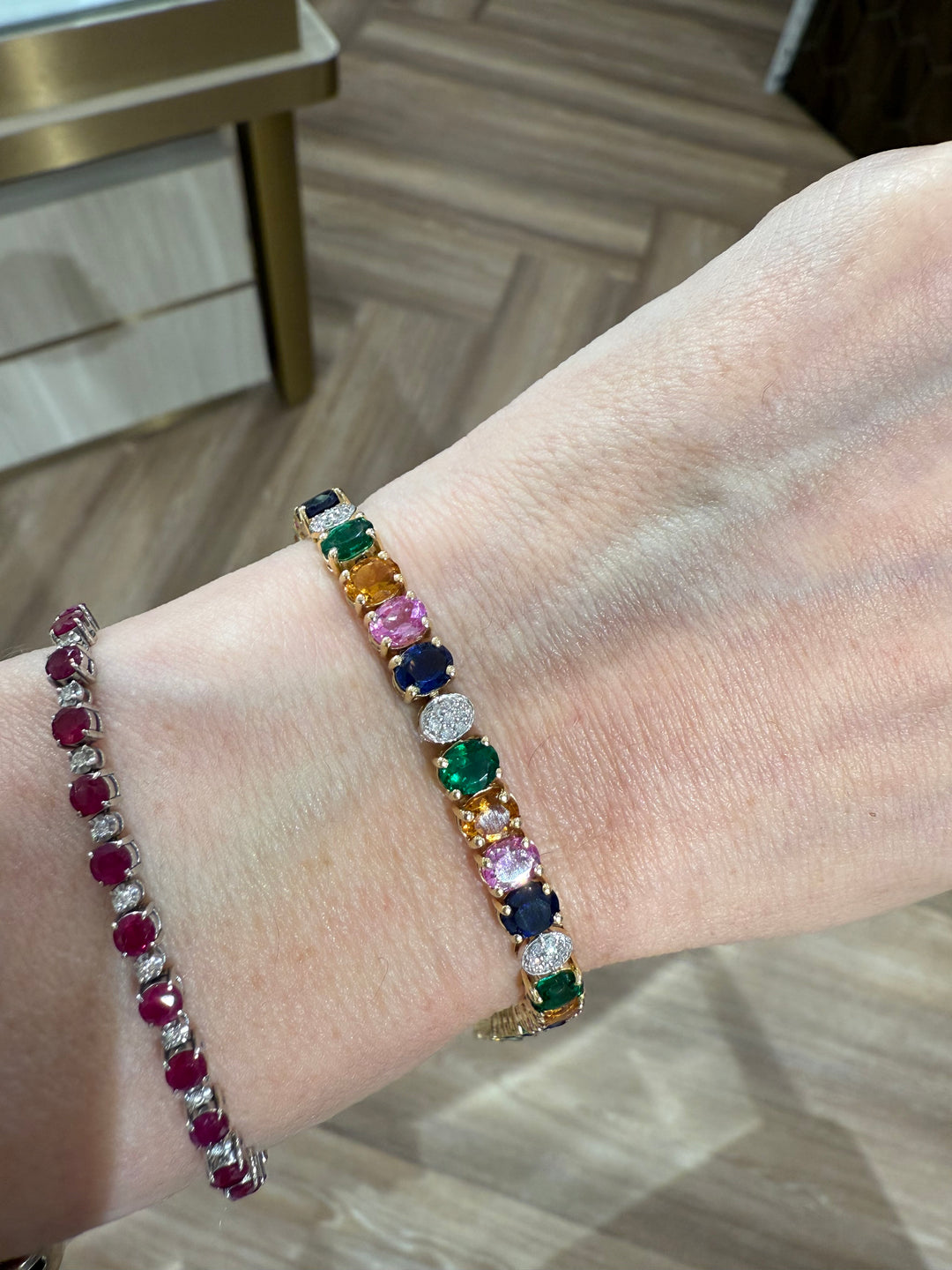 multi gemstone tennis bracelet