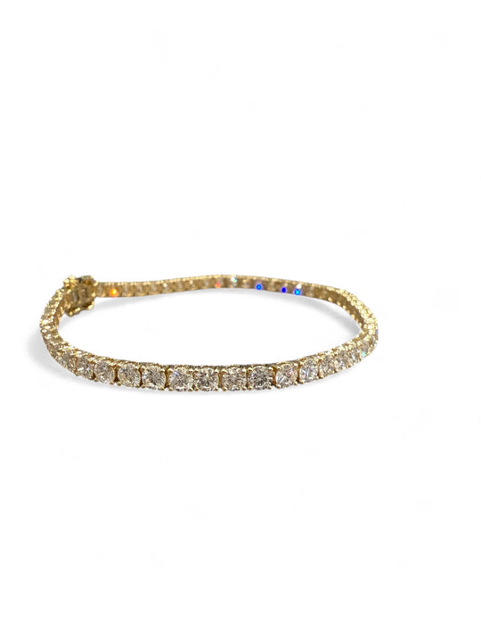 14k Yellow Gold Tennis Bracelet 8 CTW