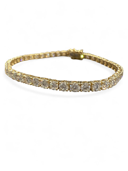 14k Yellow Gold Tennis Bracelet  8 ctw