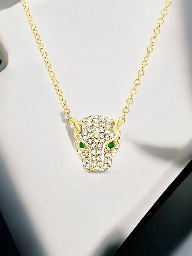 Emerald and diamond Panther necklace