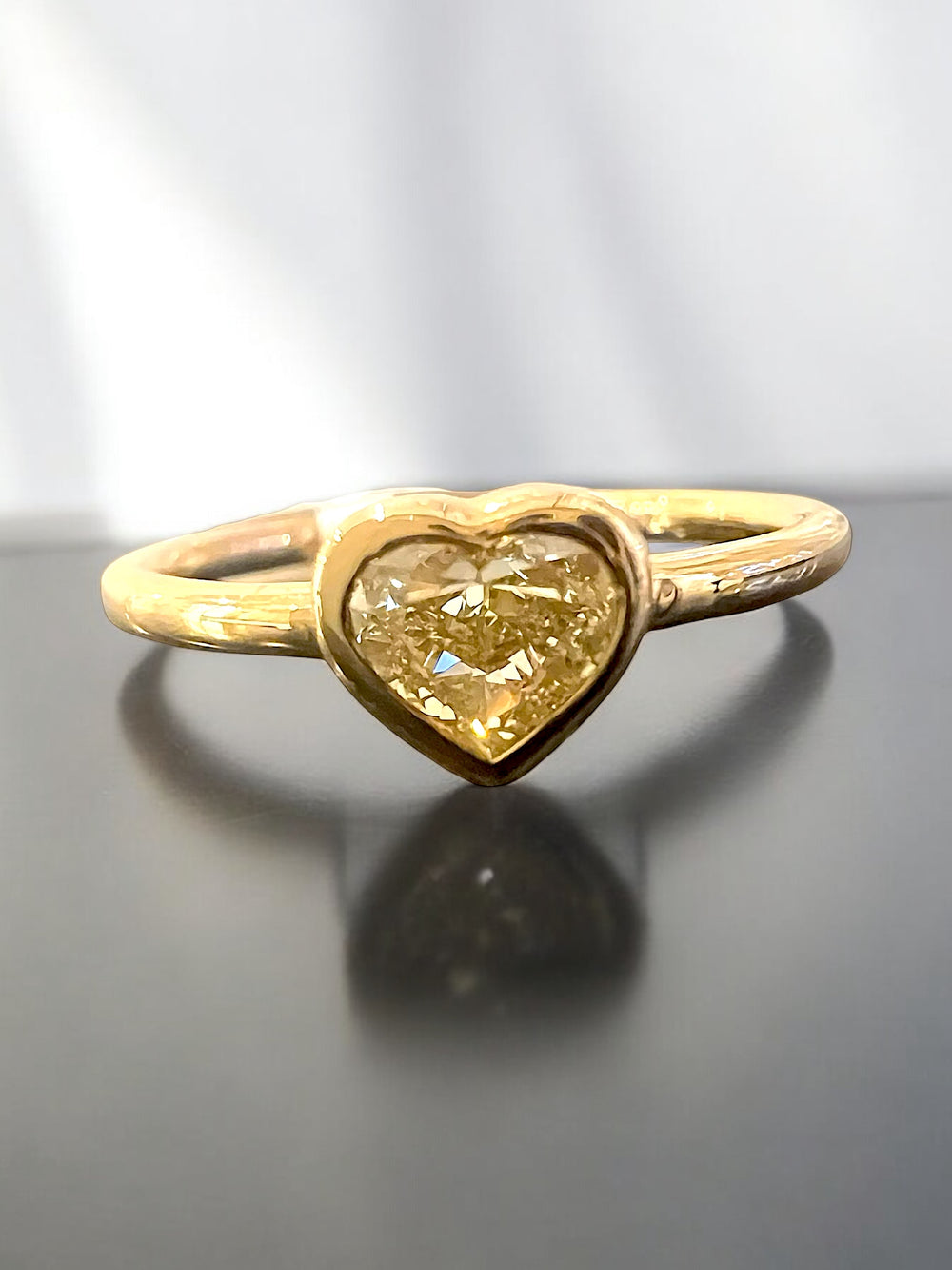 Fancy Yellow Diam Heart Ring