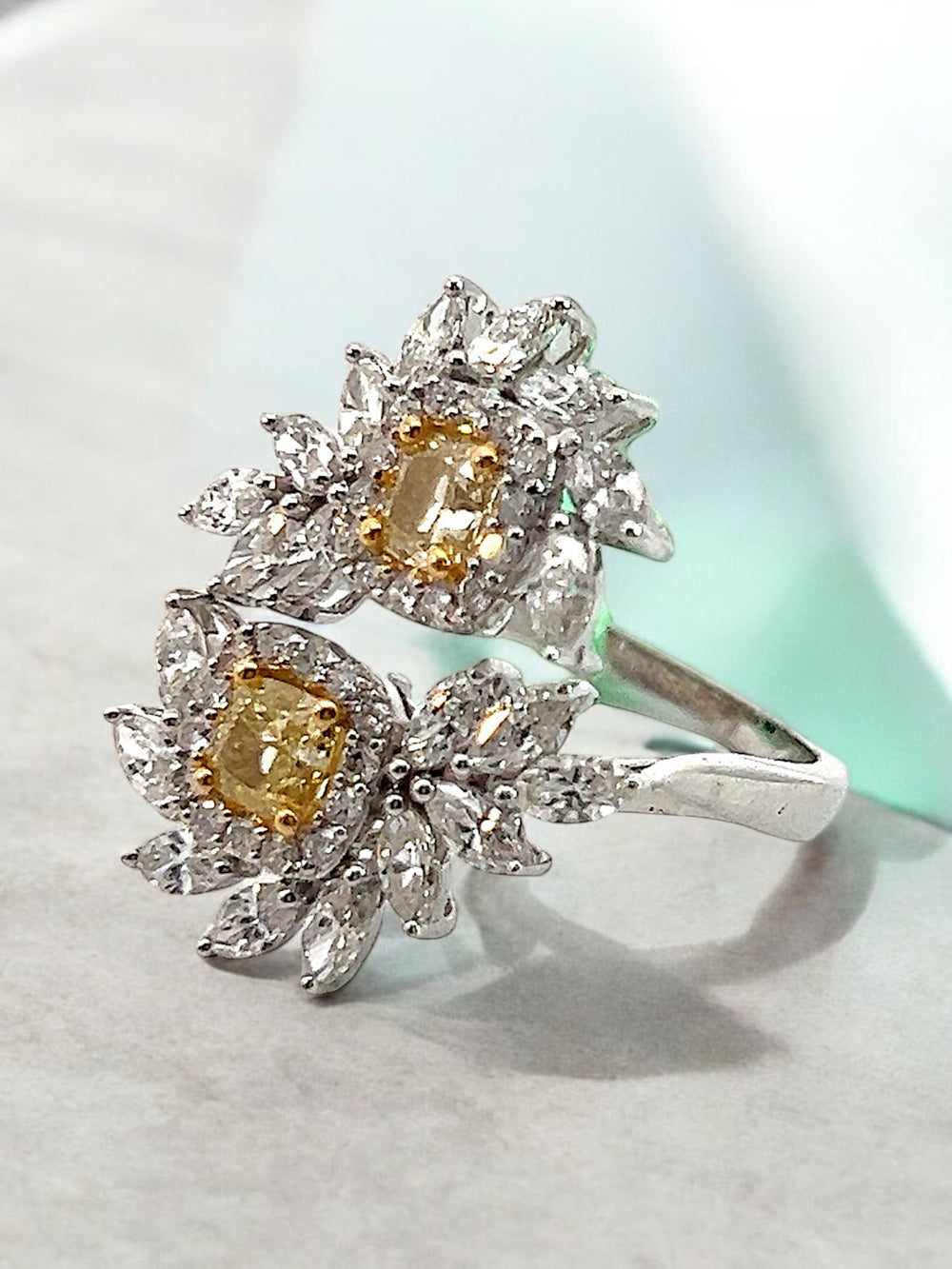 Fancy Yellow Diamond By-Pass ring