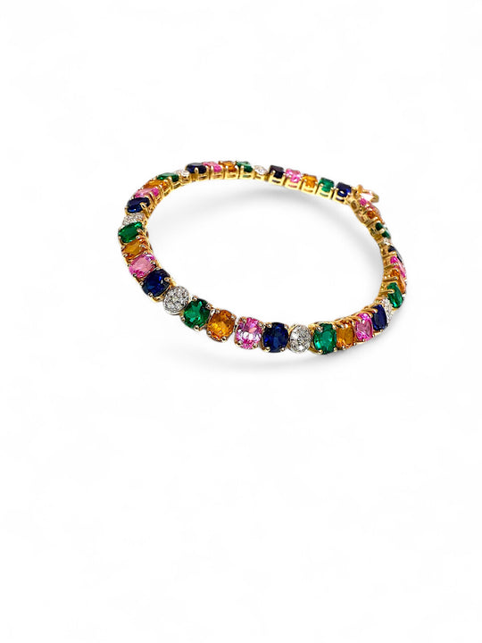 multi gemstone tennis bracelet