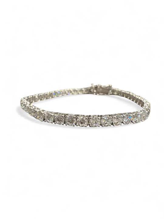 14k White Gold Tennis Bracelet 10 CTW