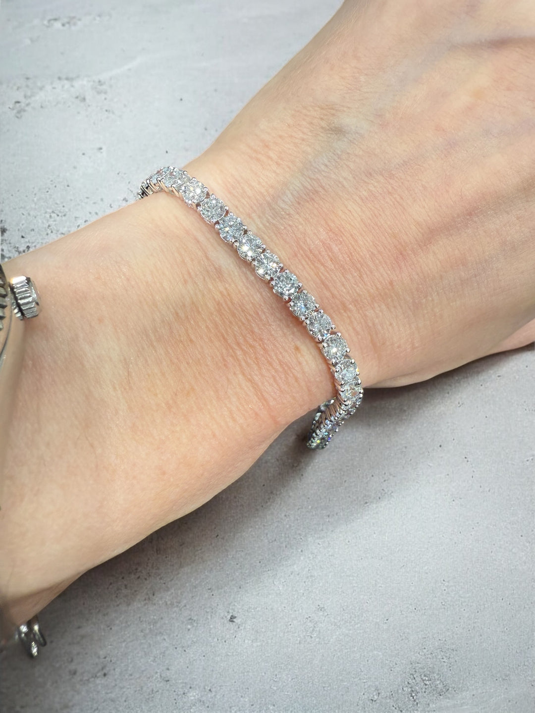 14k White Gold Tennis Bracelet 10 CTW