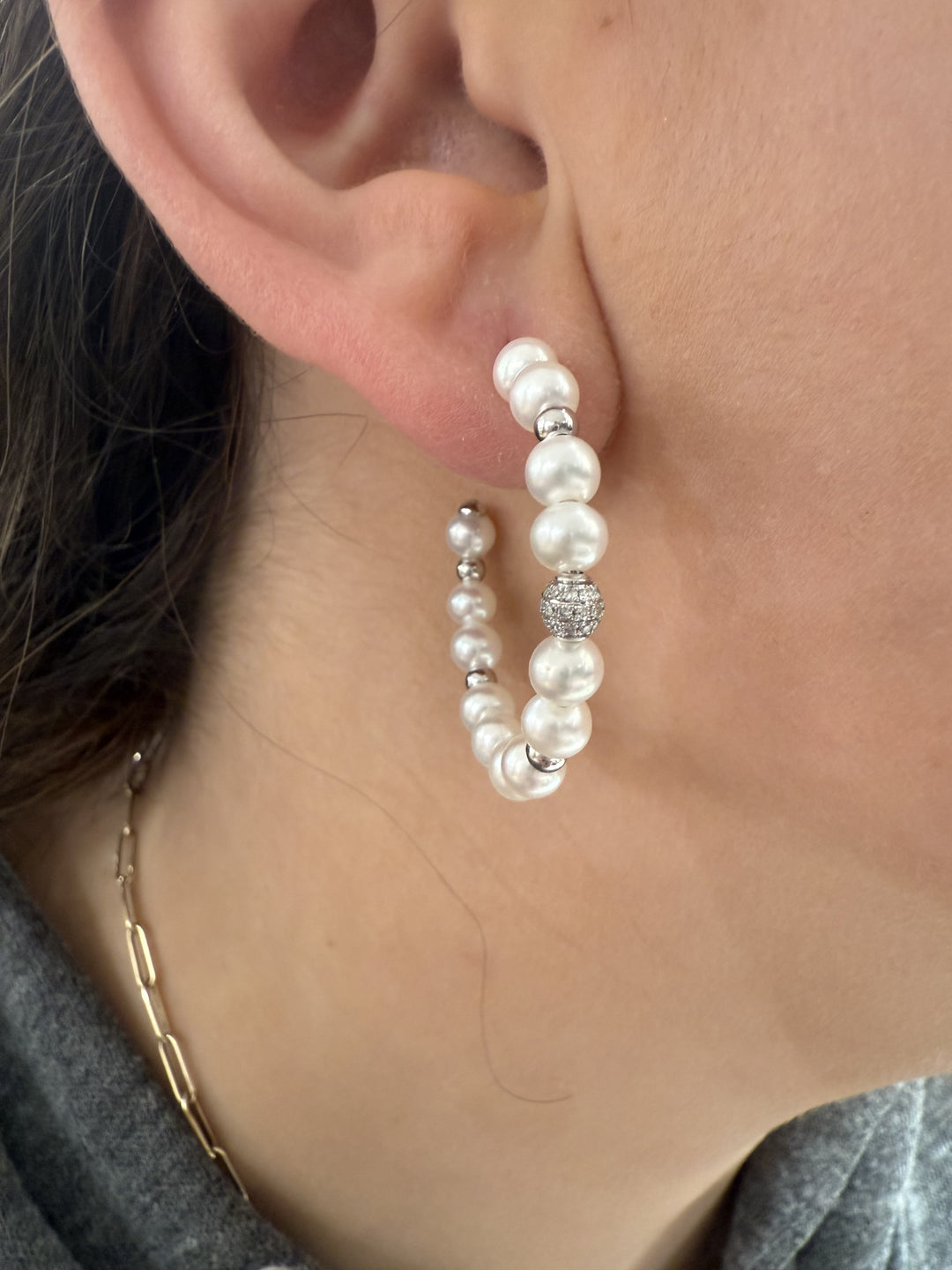 pearl hoop earrings