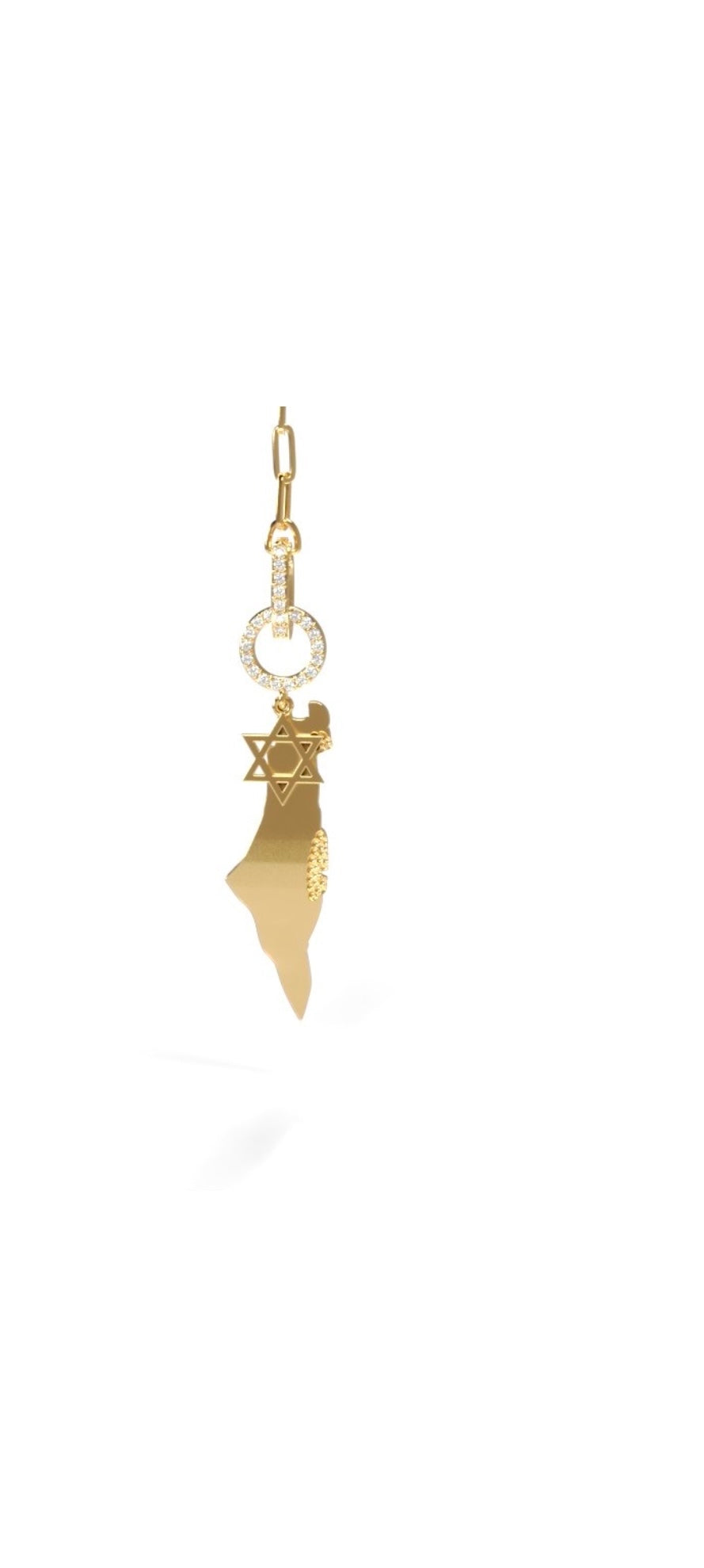 RD Small Map of Israel necklace with Star of David