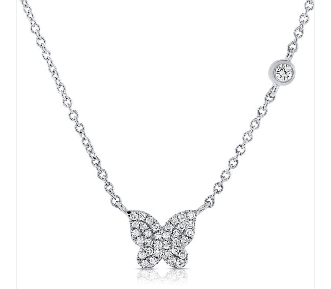 Butterfly diamond necklace