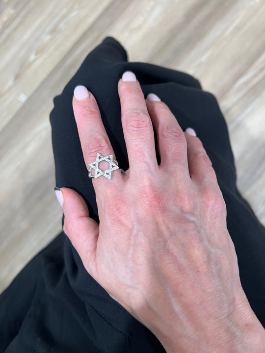 Star of David Large Diamond Ring