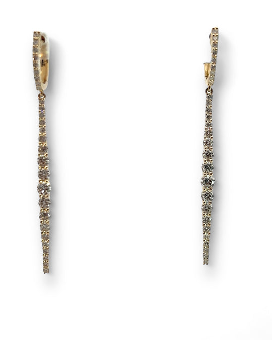 diamond line earrings