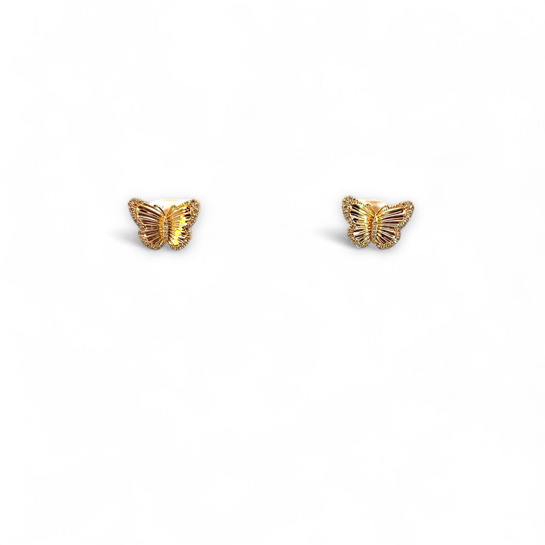 yellow gold butterfly with diamonds