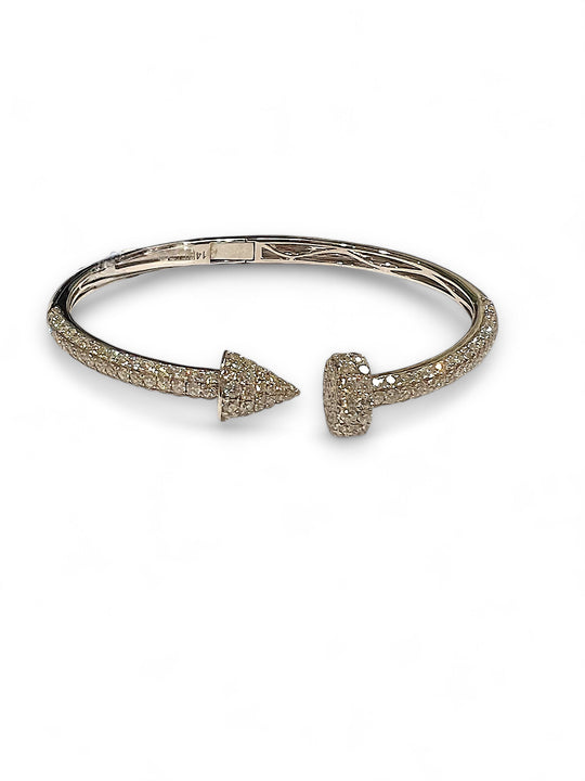 diamond pave nail and arrow bracelet