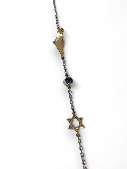 star of david map of israel bracelet