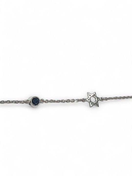 RD blue sapphire and star of david bracelet