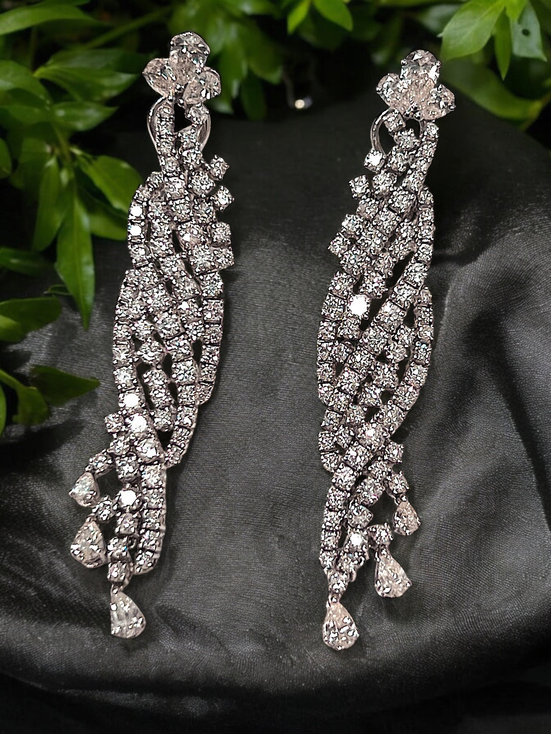 waterfall diamond earrings