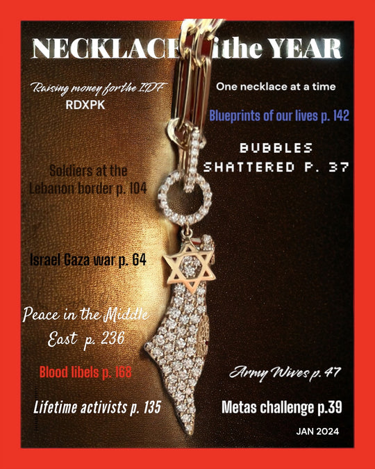 Israel map necklace diamond pavé