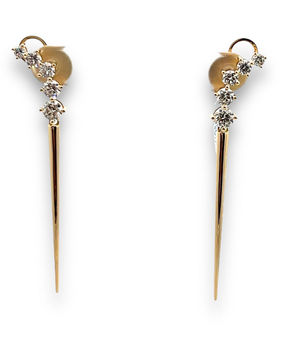 DIAMOND AND YELLOW GOLD HANGING EARRING