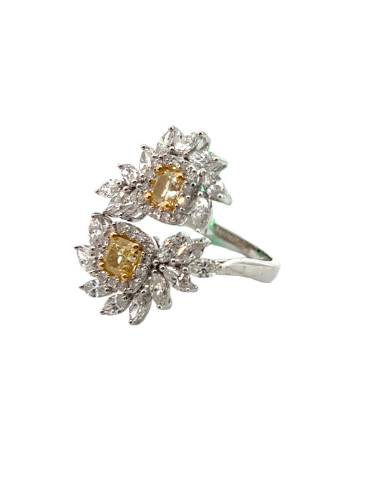 Fancy Yellow Diamond By-Pass ring