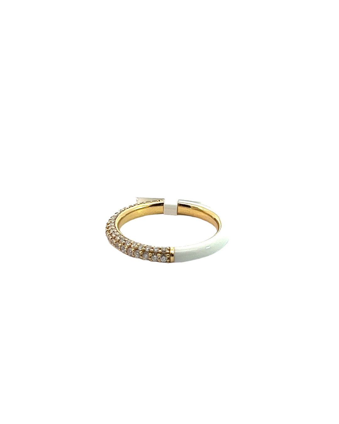 White Enamel diamond eternity ring