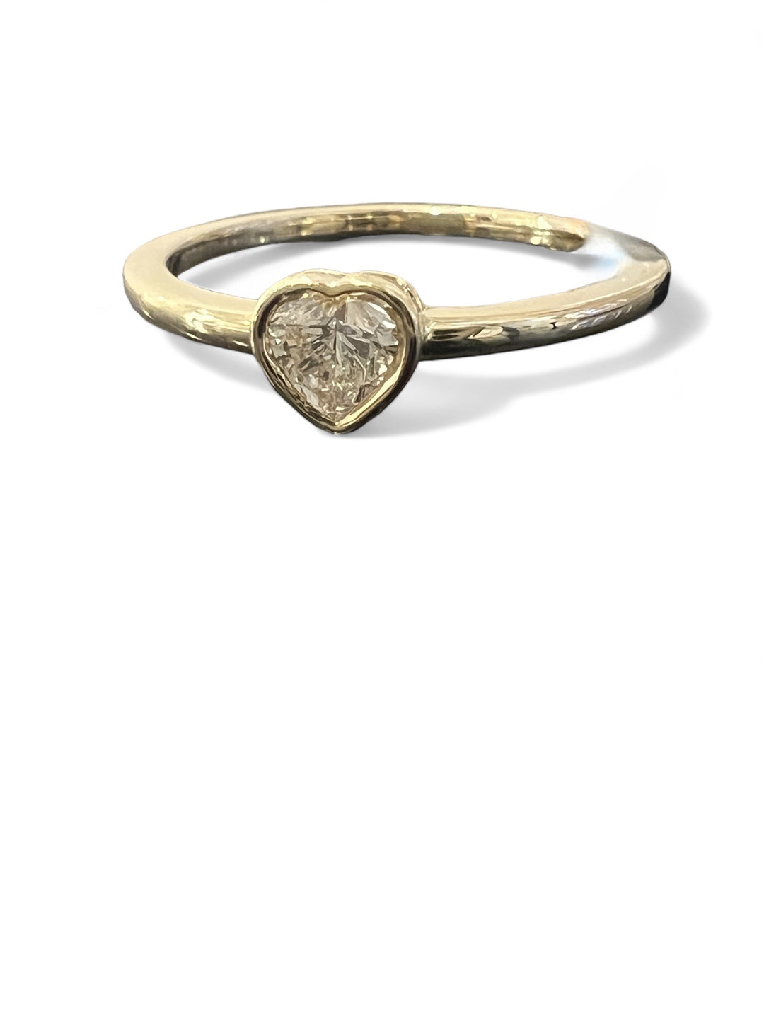 White Diamond Heart Ring