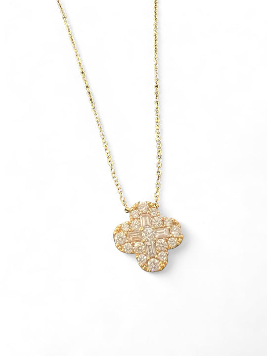 diamond clover necklace