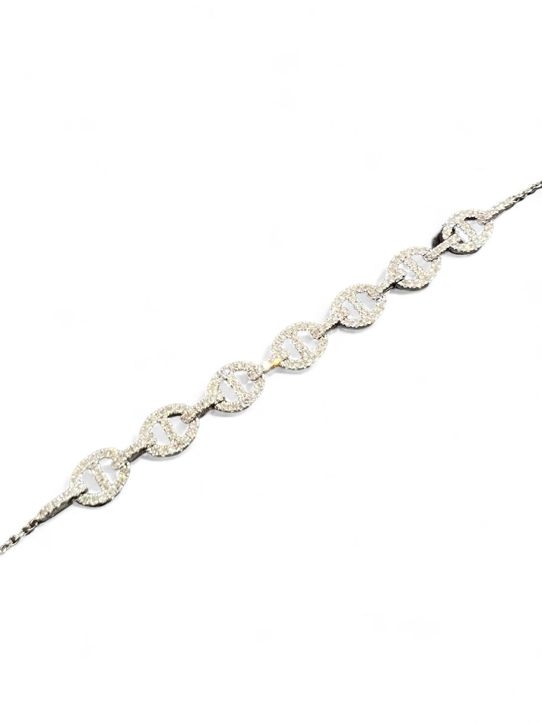 WHITE GOLD OPEN LINK DIAMOND BRACELET