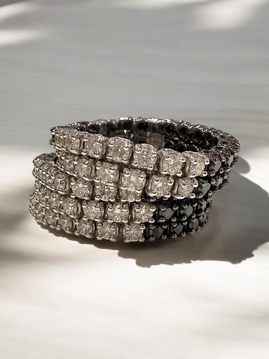 black and white diamond ring