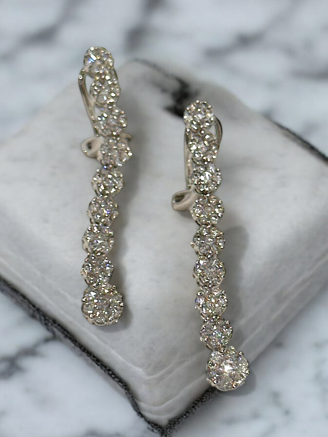 Diamond hanging earrings