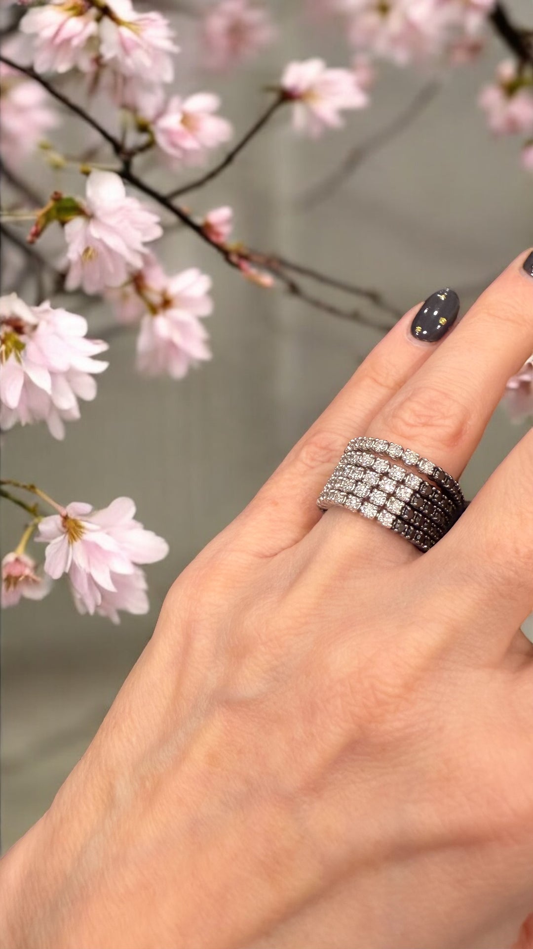 black and white diamond ring