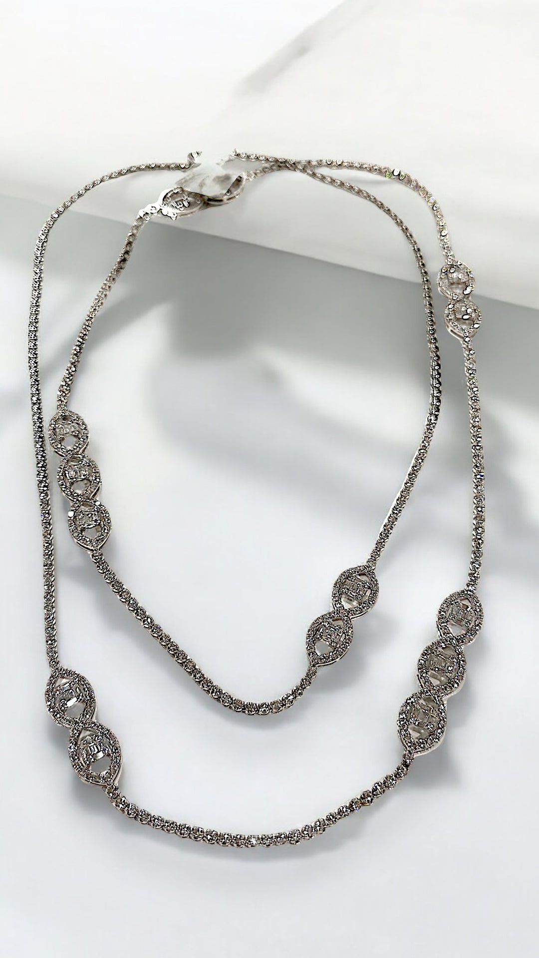 Long Diamond Tennis necklace