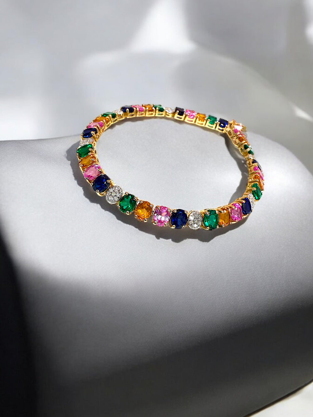 multi gemstone tennis bracelet