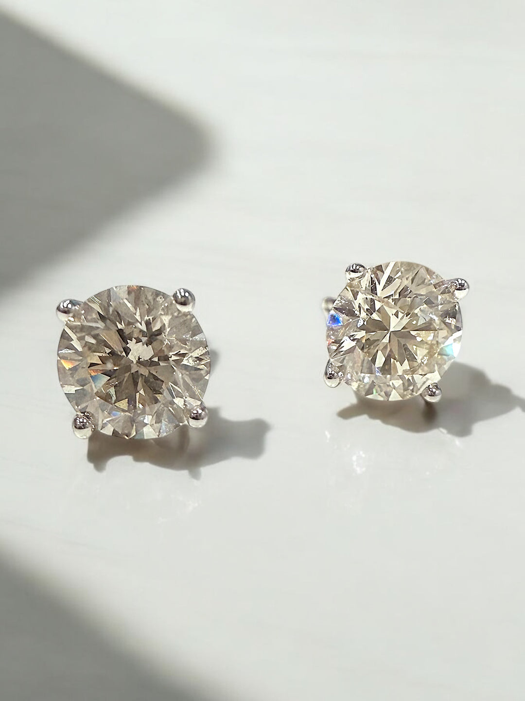 2.10 ctw diamond stud earrings