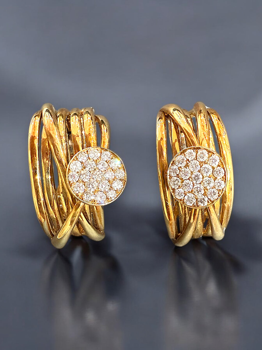 Yellow Gold Diamond hoops