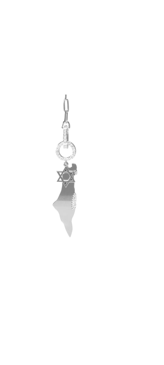 RD Small Map of Israel necklace with Star of David