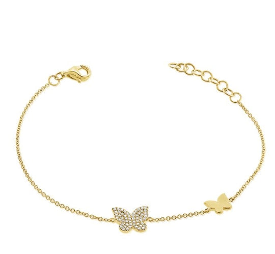 double butterfly diamond bracelet