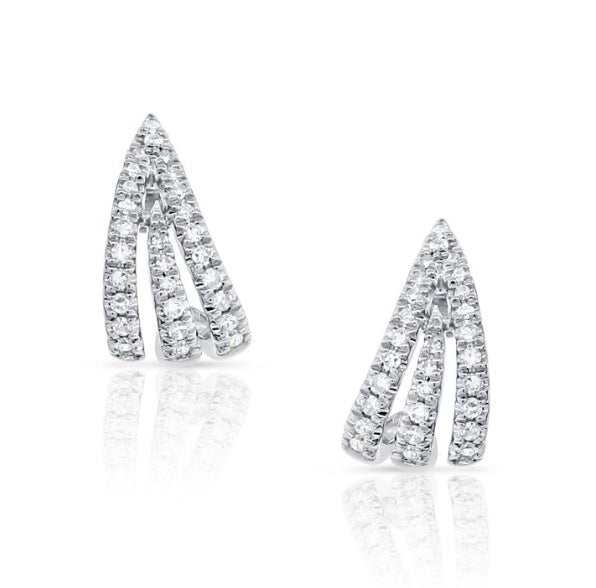 DIAMOND CAGE HUGGIE EARRINGS