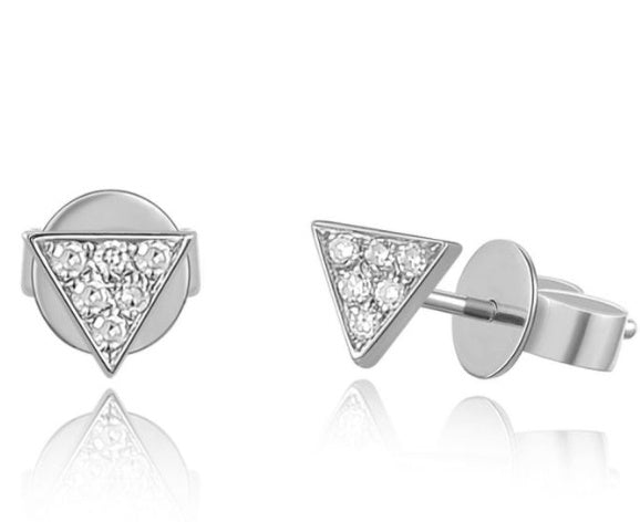 Diamond Triangle Stud Earrings