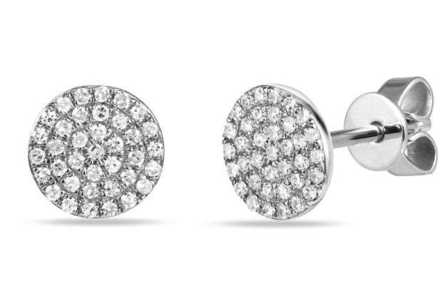 Diamond Circle Stud Earrings