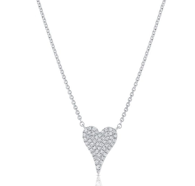 DIAMOND ELONGATED HEART PENDANT NECKLACE