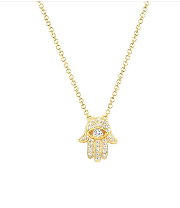 Diamond Hamsa Necklace