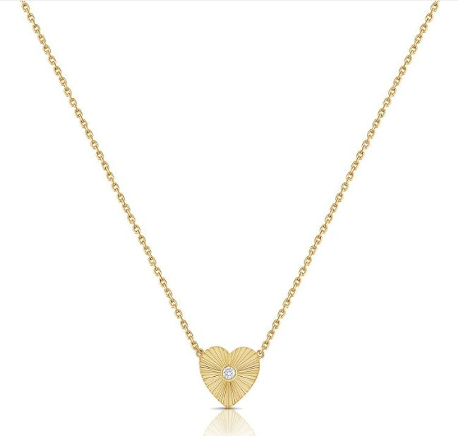 fluted heart necklace