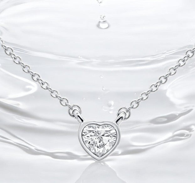 Bezel Heart Necklace