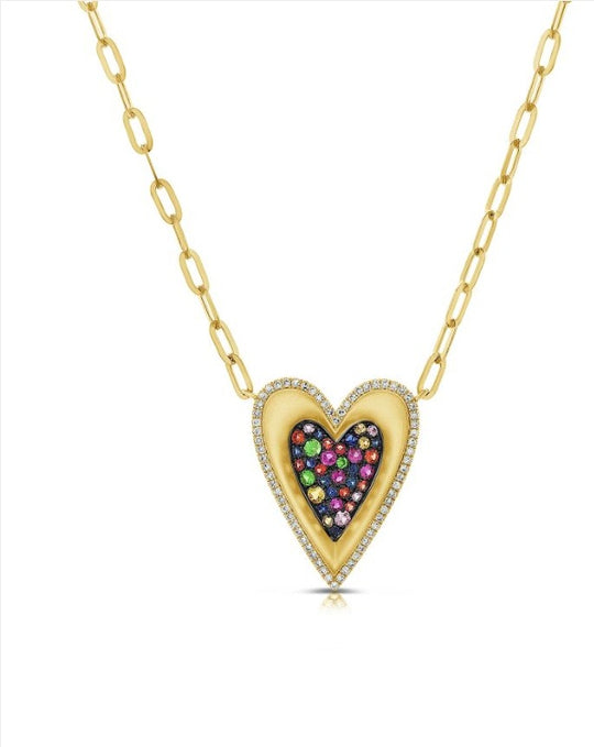 Rainbow heart necklace