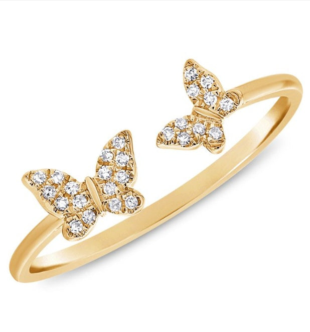 DIAMOND BUTTERFLY WRAP RING