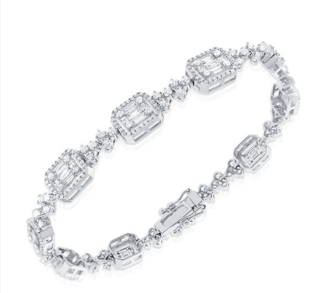 BAGUETTES AND DIAMOND TENNIS BRACELET