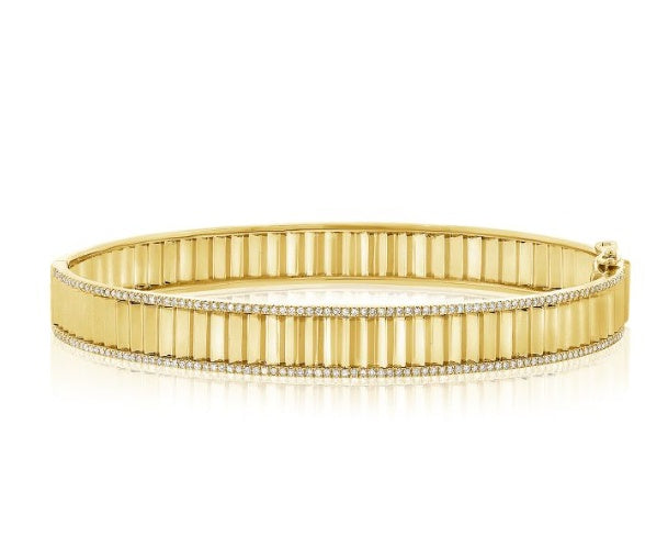 Yellow Gold Fluted Bangle