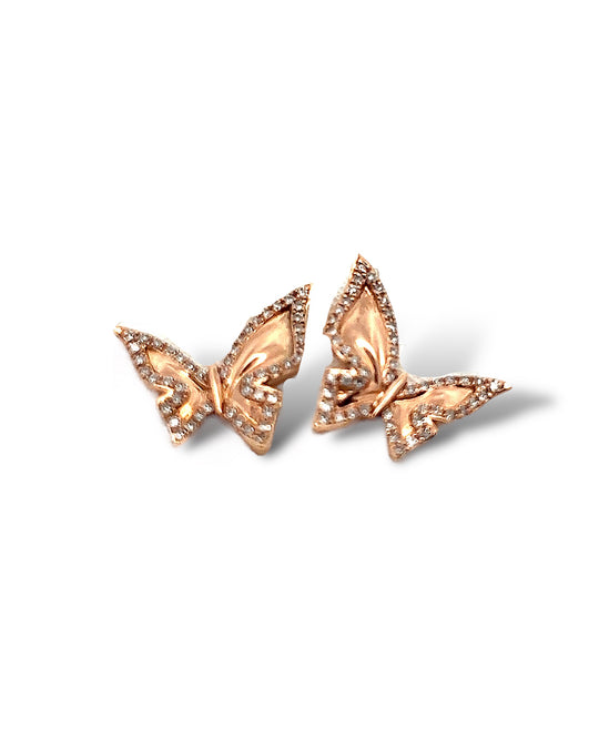 Rose Gold and diamond butterflies