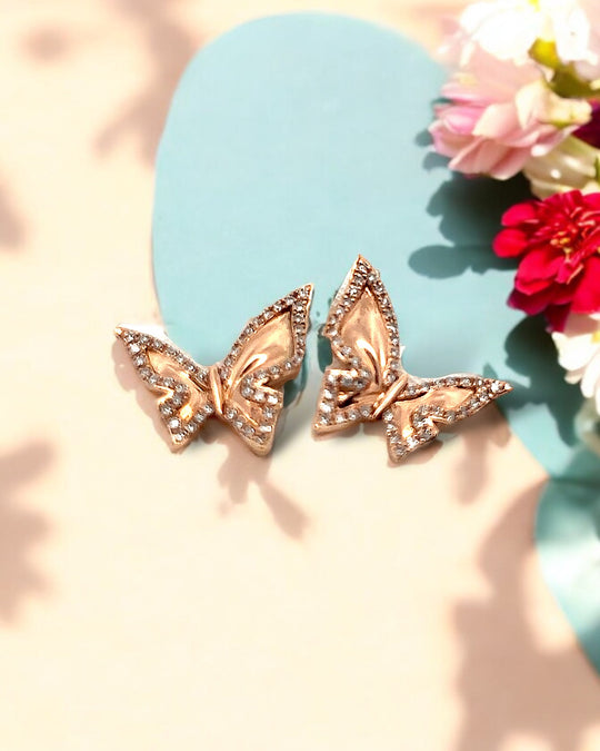 Rose Gold and diamond butterflies