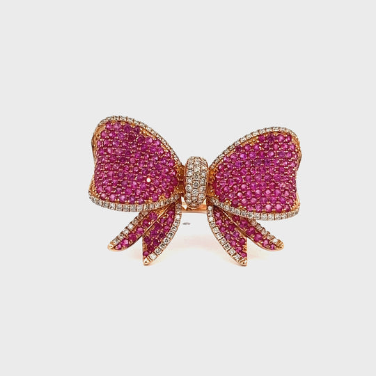 Pink Bow Statement Ring